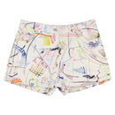 HERMES Short Pants 36 Multicolor Silver Auth YKZ632M-1