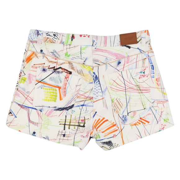 HERMES Short Pants 36 Multicolor Silver Auth YKZ632M
