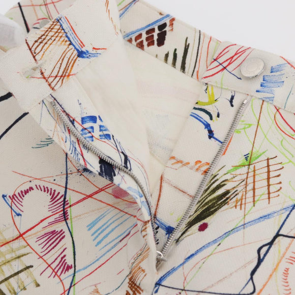 HERMES Short Pants 36 Multicolor Silver Auth YKZ632M