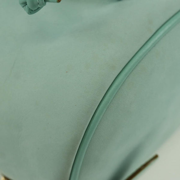 Salvatore Ferragamo Gancini Backpack Suede Light Blue Gold Auth YKZ703A
