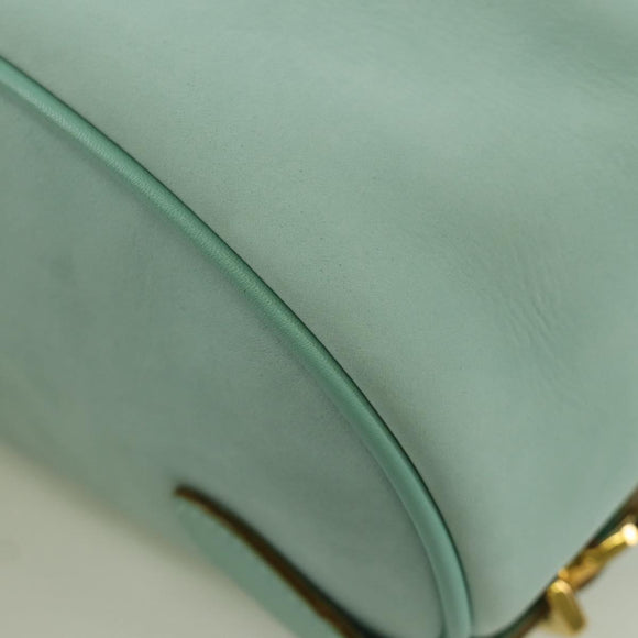 Salvatore Ferragamo Gancini Backpack Suede Light Blue Gold Auth YKZ703A