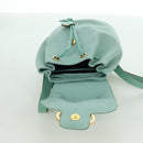 Salvatore Ferragamo Gancini Backpack Suede Light Blue Gold Auth YKZ703A-21