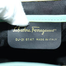 Salvatore Ferragamo Gancini Backpack Suede Light Blue Gold Auth YKZ703A-12