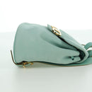 Salvatore Ferragamo Gancini Backpack Suede Light Blue Gold Auth YKZ703A-4