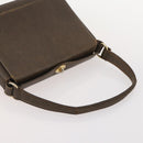 GUCCI GG Supreme Hand Bag Leather PVC 2 Set Brown Beige Auth YKZ714-13