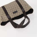 GUCCI GG Supreme Hand Bag Leather PVC 2 Set Brown Beige Auth YKZ714-5