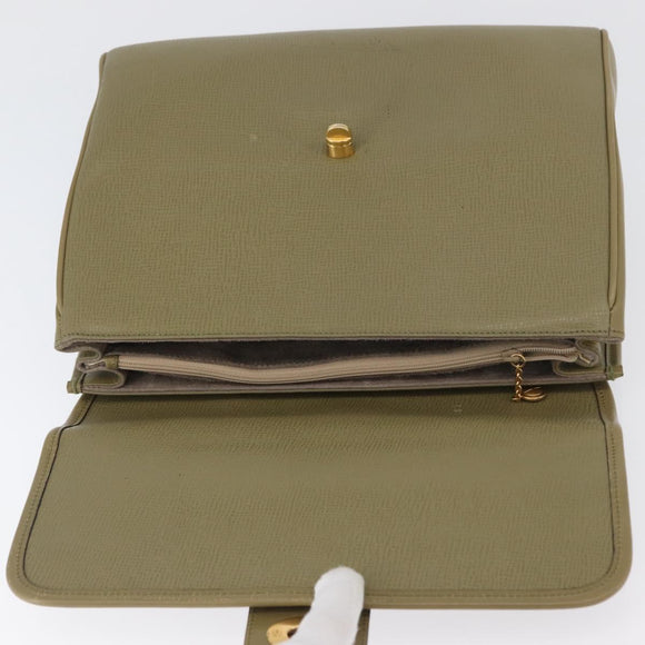 GUCCI Hand Bag Leather Green Gold Auth YKZ715