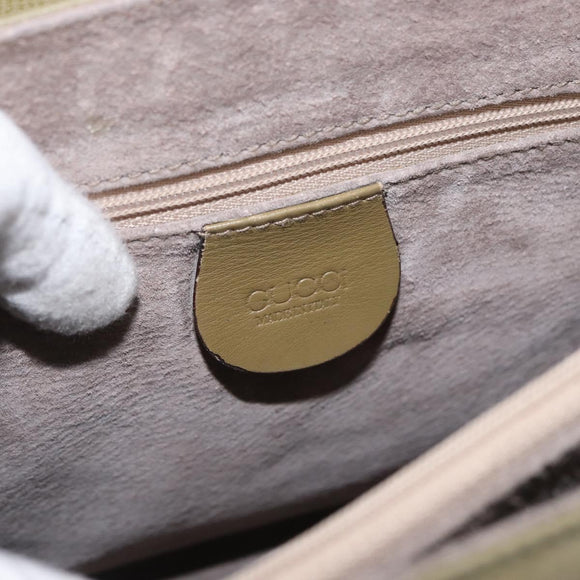 GUCCI Hand Bag Leather Green Gold Auth YKZ715