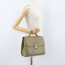 GUCCI Hand Bag Leather Green Gold Auth YKZ715-26