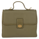 GUCCI Hand Bag Leather Green Gold Auth YKZ715-13
