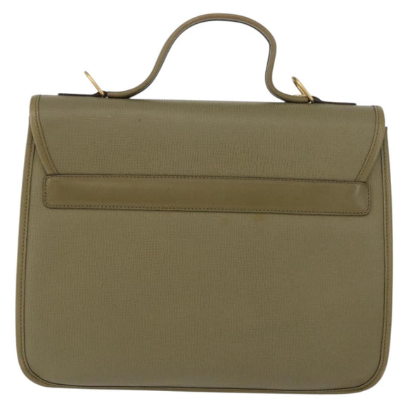 GUCCI Hand Bag Leather Green Gold Auth YKZ715