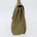GUCCI Hand Bag Leather Green Gold Auth YKZ715-3