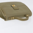 GUCCI Hand Bag Leather Green Gold Auth YKZ715-6