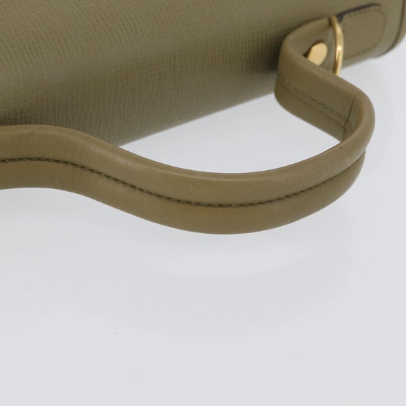 GUCCI Hand Bag Leather Green Gold Auth YKZ715