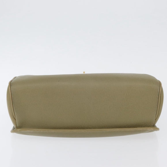 GUCCI Hand Bag Leather Green Gold Auth YKZ715