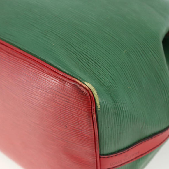 LOUIS VUITTON Epi Petit Noe Shoulder Bag Bicolor Green Red M44147 LV Auth YKZ716