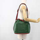 LOUIS VUITTON Epi Petit Noe Shoulder Bag Bicolor Green Red M44147 LV Auth YKZ716-21