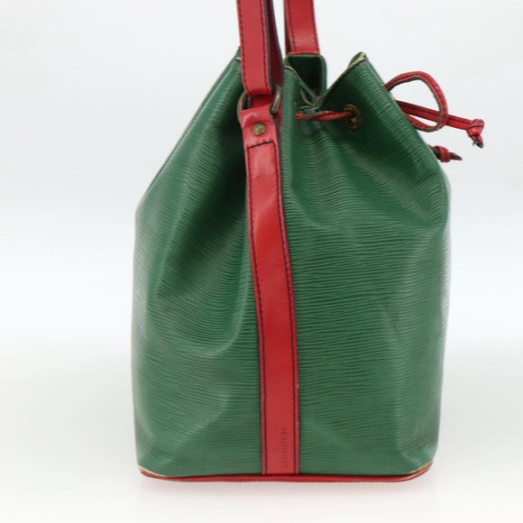 LOUIS VUITTON Epi Petit Noe Shoulder Bag Bicolor Green Red M44147 LV Auth YKZ716