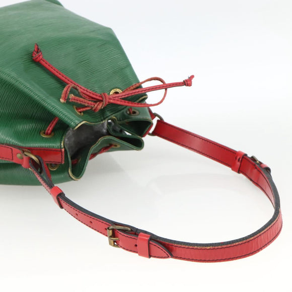LOUIS VUITTON Epi Petit Noe Shoulder Bag Bicolor Green Red M44147 LV Auth YKZ716