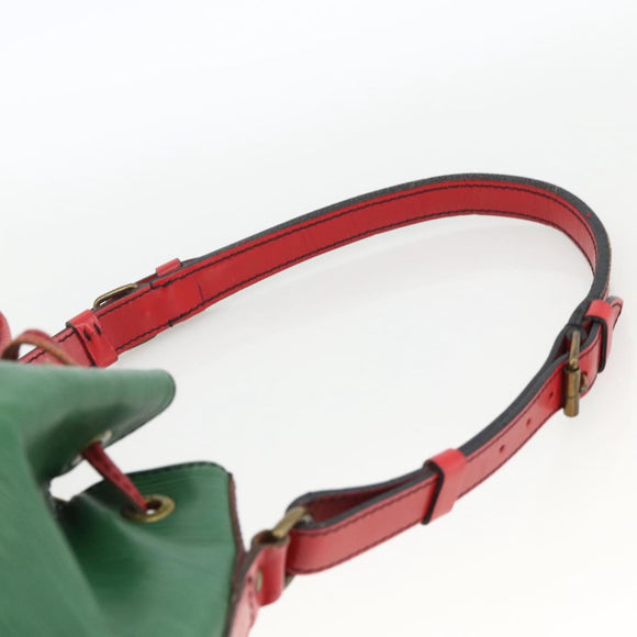 LOUIS VUITTON Epi Petit Noe Shoulder Bag Bicolor Green Red M44147 LV Auth YKZ716