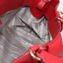 Salvatore Ferragamo Gancini Hand Bag Leather 2way Red Gold Auth YKZ719A-15