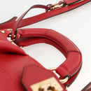 Salvatore Ferragamo Gancini Hand Bag Leather 2way Red Gold Auth YKZ719A-8