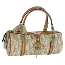 Christian Dior Trotter Canvas Romantic Hand Bag PVC Beige Silver Auth YKZ720SAM-1