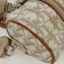 Christian Dior Trotter Canvas Romantic Hand Bag PVC Beige Silver Auth YKZ720SAM-10
