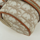 Christian Dior Trotter Canvas Romantic Hand Bag PVC Beige Silver Auth YKZ720SAM-12
