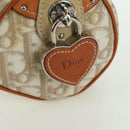 Christian Dior Trotter Canvas Romantic Hand Bag PVC Beige Silver Auth YKZ720SAM-16