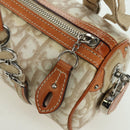 Christian Dior Trotter Canvas Romantic Hand Bag PVC Beige Silver Auth YKZ720SAM-17