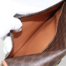 CELINE Macadam Canvas Circle Shoulder Bag PVC Leather Brown Gold Auth YKZ723A-22