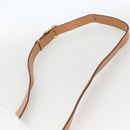 CELINE Macadam Canvas Circle Shoulder Bag PVC Leather Brown Gold Auth YKZ723A-8