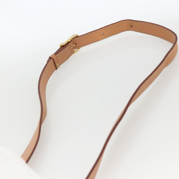 CELINE Macadam Canvas Circle Shoulder Bag PVC Leather Brown Gold Auth YKZ723A
