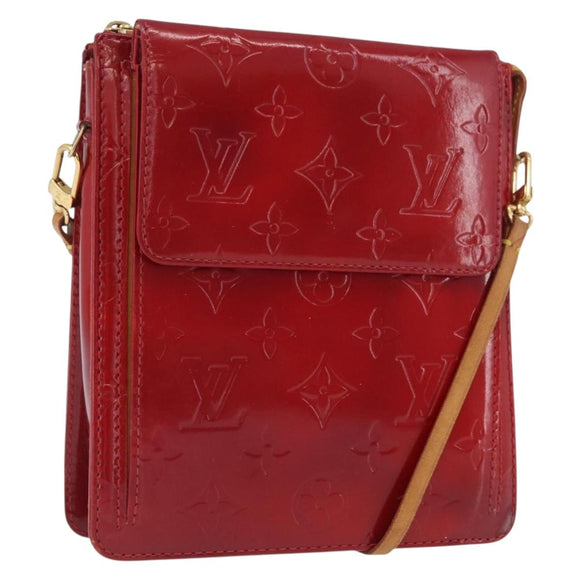 LOUIS VUITTON Monogram Vernis Motto Accessoiretasche Rot M91137 LV Auth YKZ724