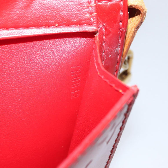 LOUIS VUITTON Monogram Vernis Motto Accessoiretasche Rot M91137 LV Auth YKZ724