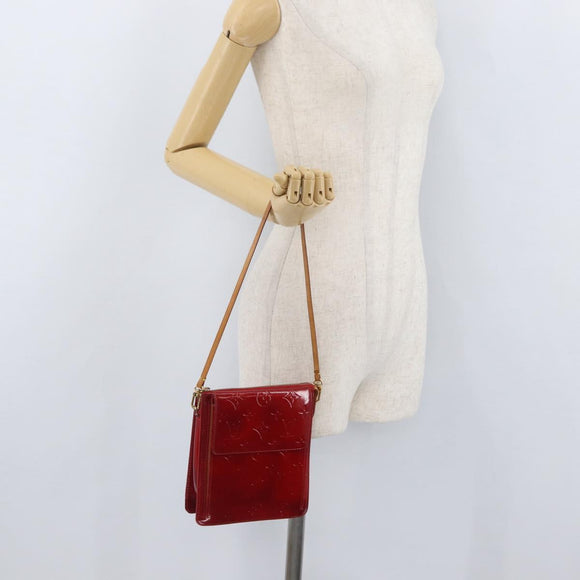 LOUIS VUITTON Monogram Vernis Motto Accessoiretasche Rot M91137 LV Auth YKZ724