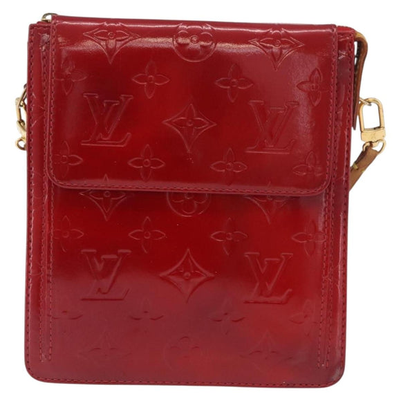 LOUIS VUITTON Monogram Vernis Motto Accessoiretasche Rot M91137 LV Auth YKZ724
