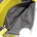 FENDI Monster Micro Bucket Shoulder Bag Leather 2way Yellow Silver Auth YKZ725A-10