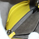 FENDI Monster Micro Bucket Shoulder Bag Leather 2way Yellow Silver Auth YKZ725A-25