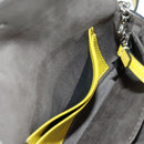 FENDI Monster Micro Bucket Shoulder Bag Leather 2way Yellow Silver Auth YKZ725A-27