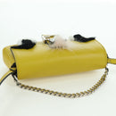 FENDI Monster Micro Bucket Shoulder Bag Leather 2way Yellow Silver Auth YKZ725A-6