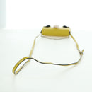 FENDI Monster Micro Bucket Shoulder Bag Leather 2way Yellow Silver Auth YKZ725A-8
