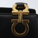 Salvatore Ferragamo Gancini Tote Bag Leather Black Gold Auth YKZ727-9