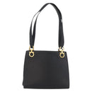 Salvatore Ferragamo Gancini Tote Bag Leather Black Gold Auth YKZ727-13