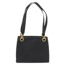 Salvatore Ferragamo Gancini Tote Bag Leather Black Gold Auth YKZ727-2