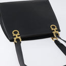 Salvatore Ferragamo Gancini Tote Bag Leather Black Gold Auth YKZ727-6
