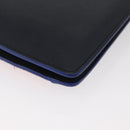 CELINE Clutch Bag Leather Navy Silver Auth YKZ733A-10