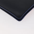 CELINE Clutch Bag Leather Navy Silver Auth YKZ733A-11
