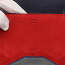 CELINE Clutch Bag Leather Navy Silver Auth YKZ733A-14